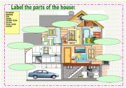 English Worksheet: Label the rooms in the house
