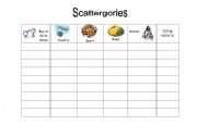 English Worksheet: Scattergories