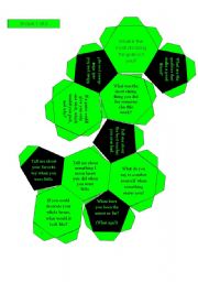 English Worksheet: Conversation Soccer Ball for Kids 1 (32 questions with mini-cards and additional questions, black and white version also included)