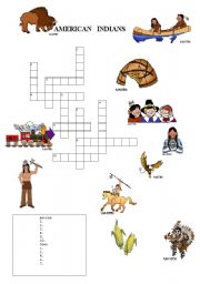 English Worksheet: indians crosswords