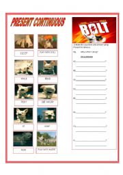 English Worksheet: BOLT - SUPER CO - Present Continuous