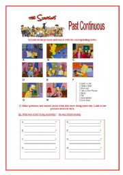 English Worksheet: The Simpsons - Past Continuous