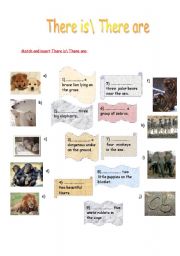English Worksheet: There is .......There are
