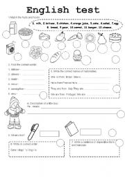 English Worksheet: English test