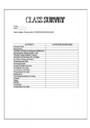 English worksheet: Class Feedback Form