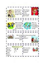 English Worksheet: Frienship Conversation Cards