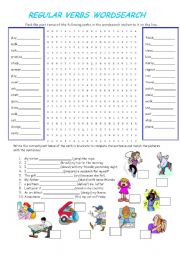 REGULAR VERBS WORDSEARCH