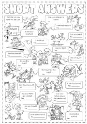 English Worksheet: Short Answers