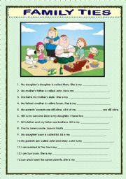 English Worksheet: FAMILY  VOCABULARY