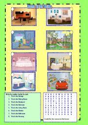 English Worksheet: Parts of the house