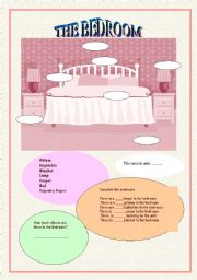 English worksheet: Identify the objects in the bedroom