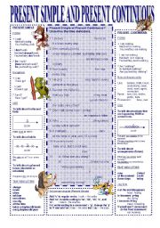 English Worksheet: The Present Simple and the Present Continuous Tense