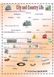 English Worksheet: CITY AND COUNTRY LIFE 1