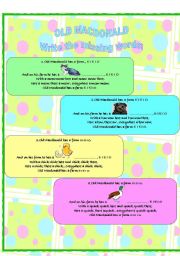 English worksheet: Old Macdonals song-animal worksheet