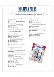 English Worksheet: MAMMA MIA 