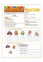 English worksheet: GARFIELD - Present Perfect