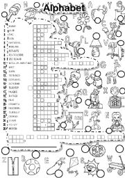 English Worksheet: ALPHABET PUZZLE and FALLEN PHRASE