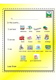English worksheet: IN THE COUNTRY