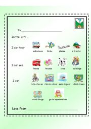 English worksheet: IN THE CITY