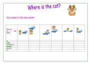 English Worksheet: Where is the cat?