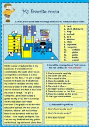 English Worksheet: My favourite room 