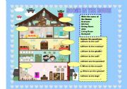 English Worksheet: Rooms in the house 