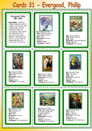 English Worksheet: Cards 31 - Evergood, Philip (American Realisms)