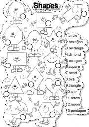 English Worksheet: SHAPES MATCH and LETTER TILES