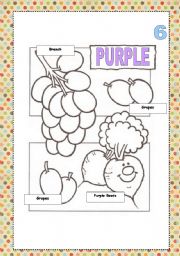 English Worksheet: Color cards for painting PURPLE