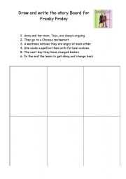 English Worksheet: Freaky Friday Storyboard