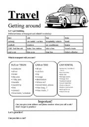 English Worksheet: Travel - Getting around