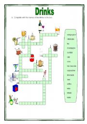 English Worksheet: Drinks (13.07.09)