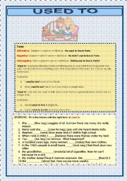 English Worksheet: USED TO