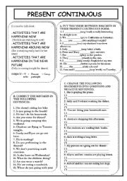 PRESENT CONTINUOUS THEORY & PRACTICE