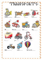 English Worksheet: TRANSPORTS