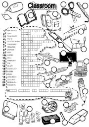 English Worksheet: SCHOOL PUZZLE