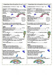 English Worksheet: Somewhere Over the Rainbow song reagge version