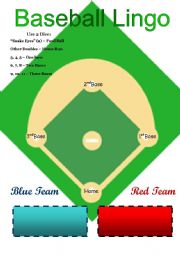 English Worksheet: Baseball Lingo (words with 5 letters)