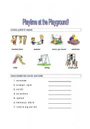 English Worksheet: Playtime at the Playground!