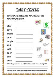 English Worksheet: Regular Past tense verbs