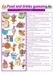 Food and drinks worksheets