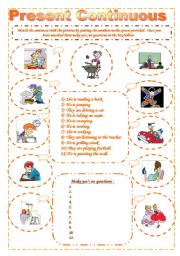 English Worksheet: The present continuous