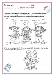 English Worksheet: Cloth and colors