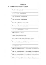 English Worksheet: Making Questions 