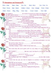 English Worksheet: Homophones and homonyms