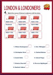 English worksheet: London & Londoners Part 3