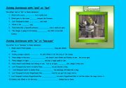 English Worksheet: Shrek - (( 5 pages )) - Joining Sentences/Conjunctions/Linking Words/Making Paragraphs - elementary/intermediate - editable