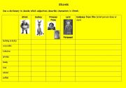 English worksheet: Shrek Adjective Picture Grid