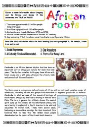 English Worksheet: African roots through music (29 / 4 / 09)