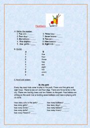 English worksheet: numbers 1-10